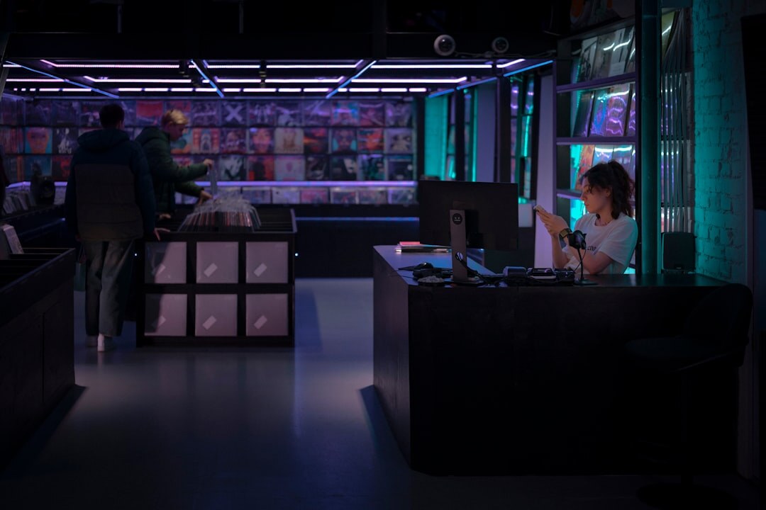 futuristic news studio