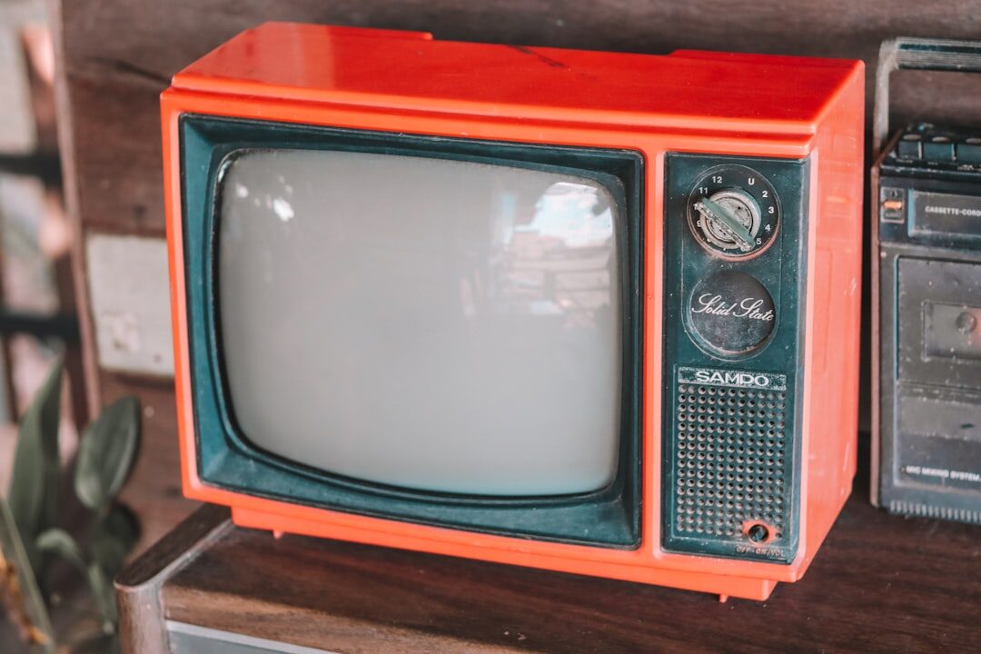 retro television news broadcast