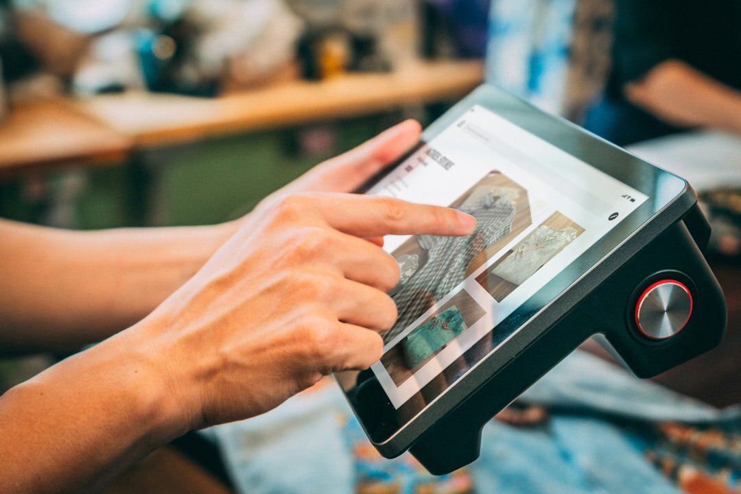 person using e-reader